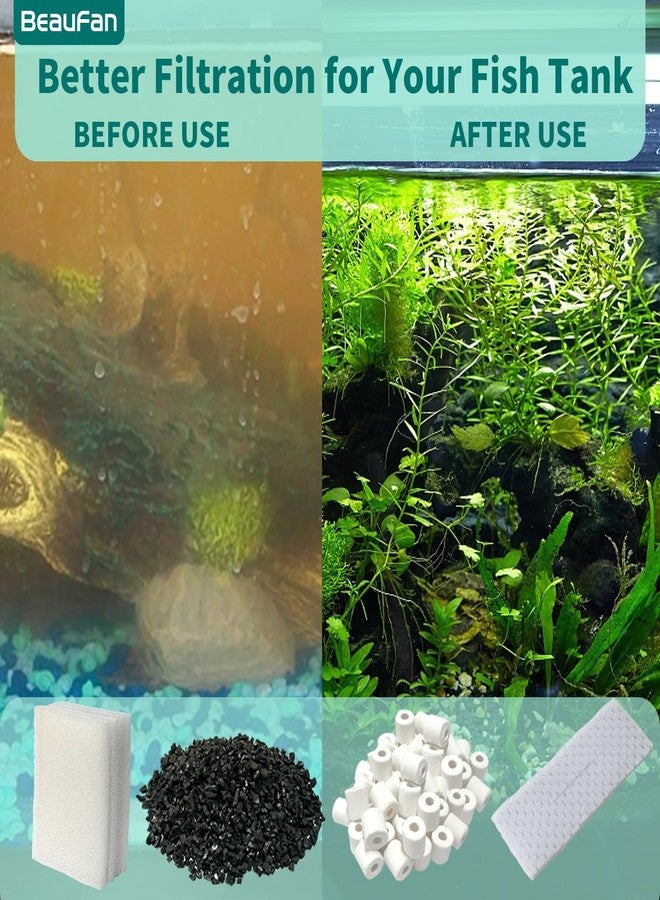 beaufan 2 Aquarium Filter Media Kits Compatible with Fluval C2 (30 Gal) Aquarium Power Filter, Includes 4 Pack Foam Pads, 4 Pack Tarpaulins, 4 Pack Activated Carbons and 1 Pack Ceramic Ring - Image 5